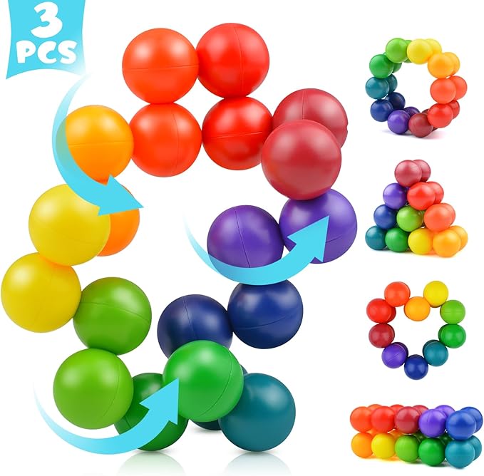 3PCS Autism Sensory Toys for Autistic Children , Sensory Fidget Toys for Adults Kids, Autism Toys for Toddlers 3-4, Travel Toys Gifts for Kids Ages 3 4 5 6 7+ ,Toddler Toys for Boys(A)