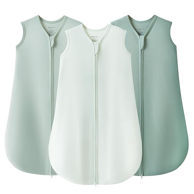 JELLYMONI Baby Sleep Sack 18-24 Months 100% Cotton Wearable Blanket, 0.5 TOG Soft Lightweight Toddler Sleeping Sack 3 Pack 2-Way Zipper Newborn Sleep Sacks