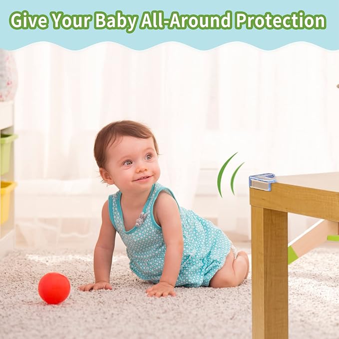 24 Pack Corner Protector for Baby: Baby Proofing Safety Corner Clear Furniture Tablet Corner Protection| Protectors Guards, Baby Proof Bumper & Cushion to Cover Sharp Furniture & Table Edges(L Shape)
