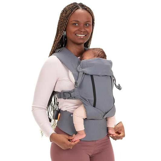 Beco 8 Hybrid Baby Carrier from Newborn to Toddler (7-45lbs) - All in One Mesh Front and Hip Carrier Backpack with Adjustable Seat - Cooling, Ergonomic and Comfortable - Dark Grey