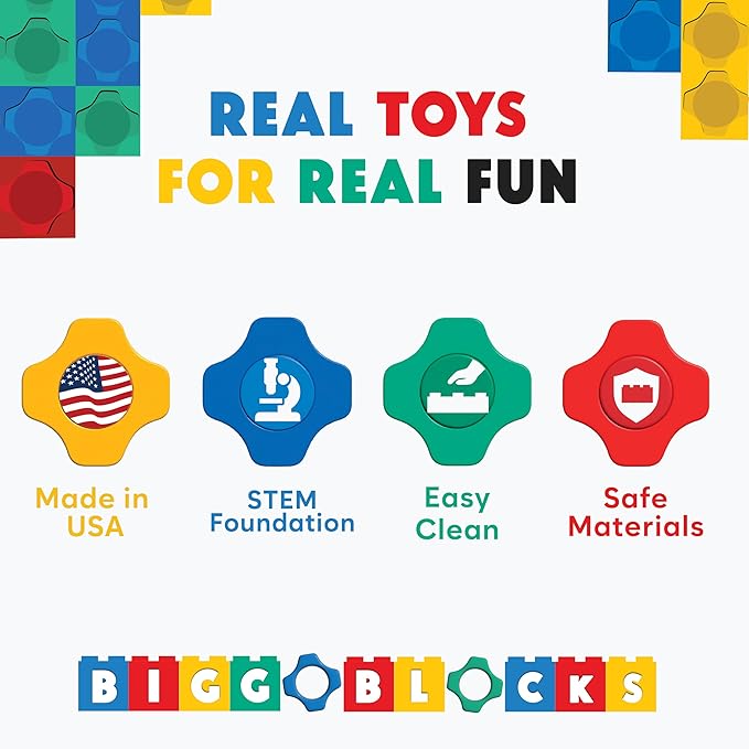 Big Blocks for Kids Ages 4-8 — Indoor & Outdoor Blocks Kids Games — White Large Building Blocks - 48 pc