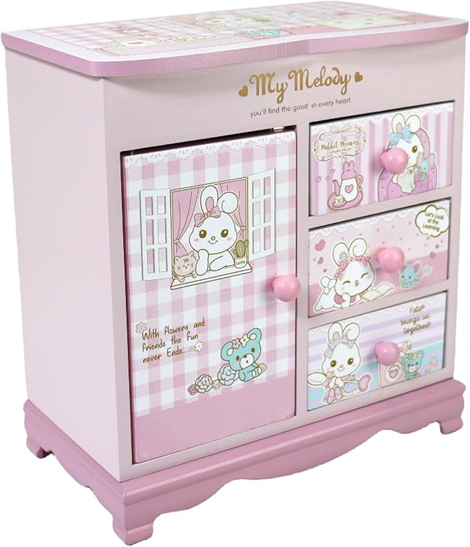 Children jewelry box for girls Pink Cute bunny girls jewelry box Little girl birthday christmas Gift kids jewelry box