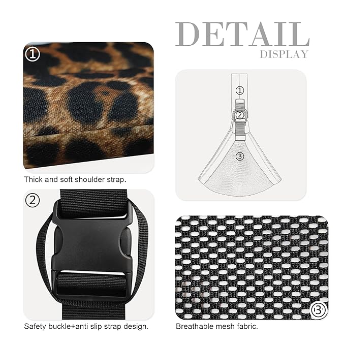 Baby Sling Carrier Newborn to Toddler Adjustable One-Shoulder Design with Safety Buckle, Soft & Lightweight Sling Baby Carrier 10-30 lbs(Mesh,Brown Leopard)