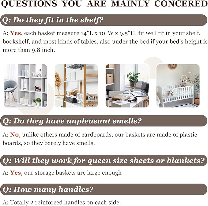 Criusia Large Storage Baskets 8 Pack Versatile Fabric Storage Bins for Closet Cabinet Wardrobe Nursery Pantry | Nursery Organizer Bins for Baby Diaper Toys Clothes | Housewarming Mothers Day Gift