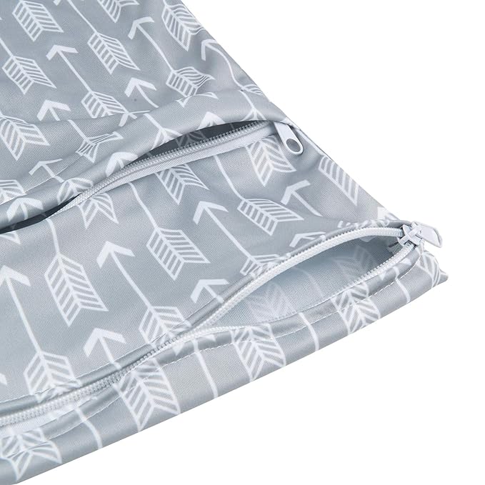 ALVABABY 2pcs Cloth Diaper Wet Dry Bags Waterproof Reusable with Two Zippered Pockets Travel Beach Pool Daycare Soiled Baby Items Yoga Gym Bag for Swimsuits or Wet Clothes L-YX3536