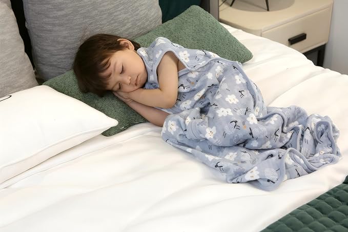 Baby Sleep Sack 2-4 T Baby Wearable Blanket 100% Organic Cotton 0.5 TOG Toddler Sleep Sacks 2- Way Zipper Soft 4 Layers 2T 3T 4T Sheep
