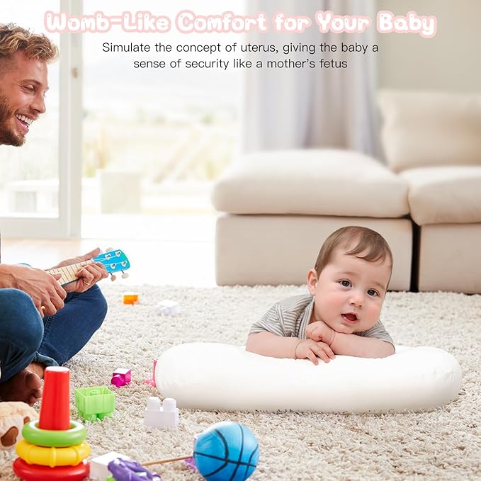 Baby Lounger for Newborn, Bionic Design Baby Lounger, Soft Organic Cotton Breathable Lounger for Infants 0-18 Months (White)