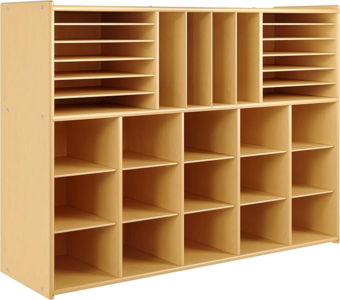 Angeles Value Line Multi-Section Storage, Classroom Shelves and Daycare Furniture, Construction Paper Organizer, 48" L x 12" W x 36" H