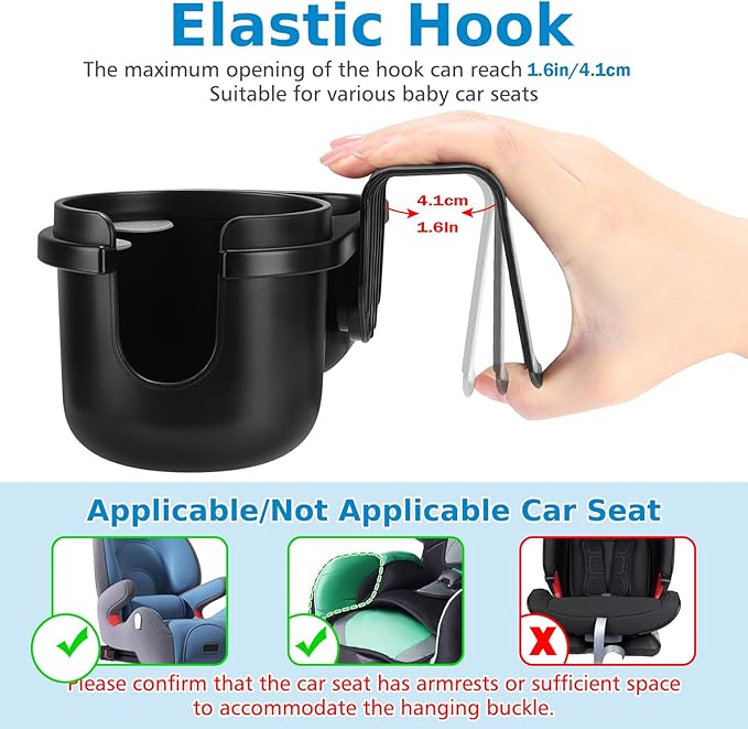 Accmor Child Cup Holder Snack Tray for Convertible Car Seats, Universal Child Cup Holder Compatible with Most Baby Car Seat Models