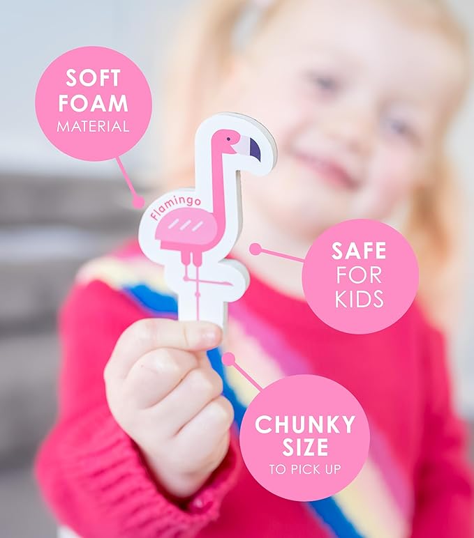 Curious Columbus Toddler Magnets – Animal Fridge Magnets for Kids | 52 Refrigerator Magnets with 26 Animals + 26 ABC Magnetic Letters | Foam Alphabet Learning Set for Toddlers