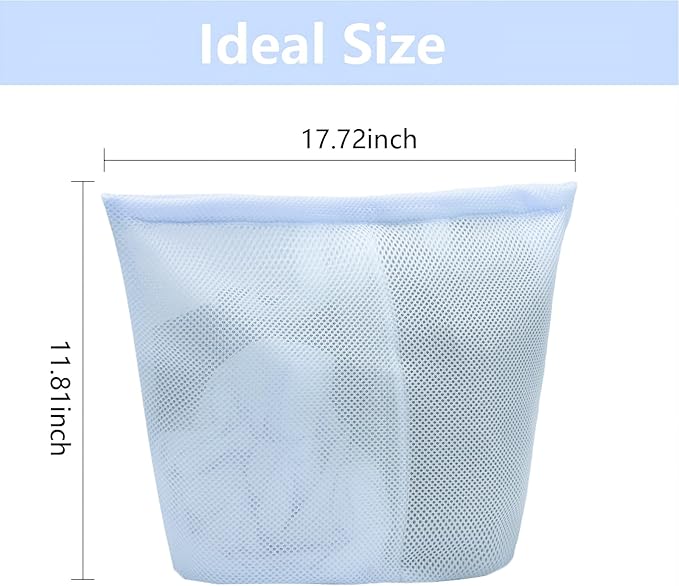 2 Pcs laundry bag with handles mesh laundry bags washing machine laundry totes travel storage and sorting bag for Clothes laundry bag for delicates(Blue2N)