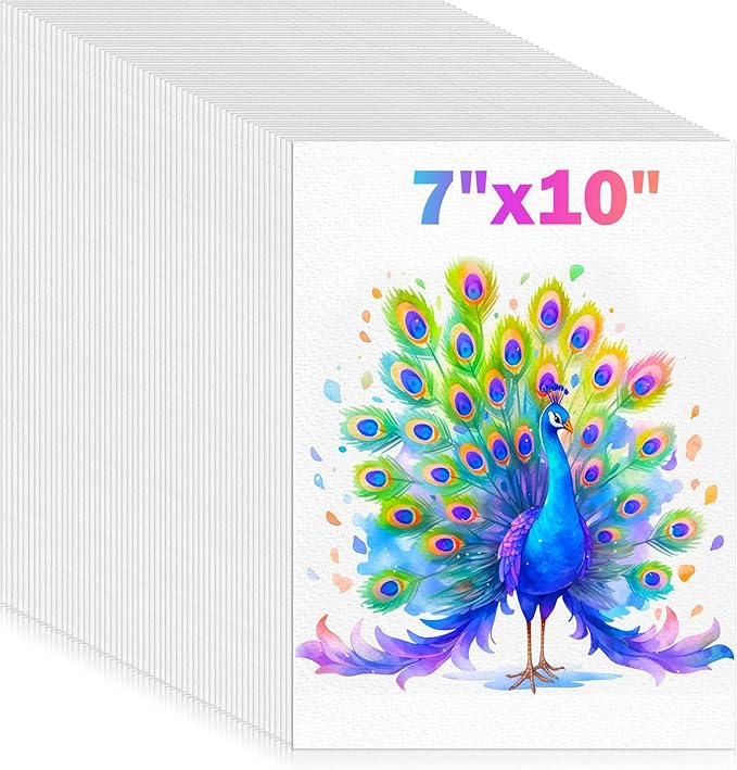128 Sheets Watercolor Paper, Art Supplies for Kids, 7"x10" Cold Press Water Color Paper, 140lb/300gsm Artist Acrylic Painting Supplies for Adults, Watercolors, Paint Set, Colors, Sketchbook, Journal