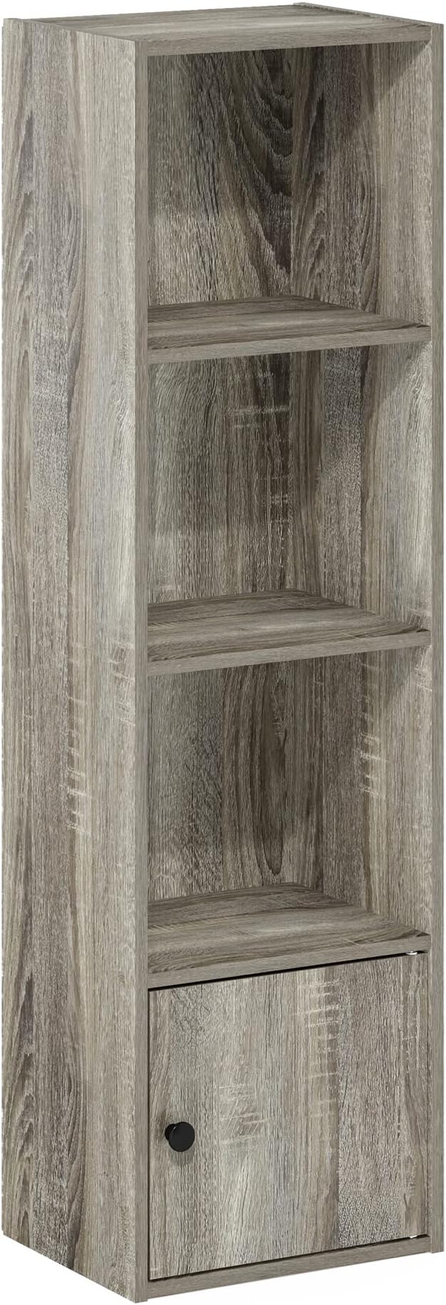 Furinno Luder Shelf Bookcase with 1 Door Storage Cabinet, French Oak