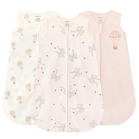 JELLYMONI Baby Sleep Sack 18-24 Months, 100% Cotton 3 Pack 0.5 TOG Baby Wearable Blanket Infant Sleep Sack with 2-Way Zipper Newborn Sleep Sacks