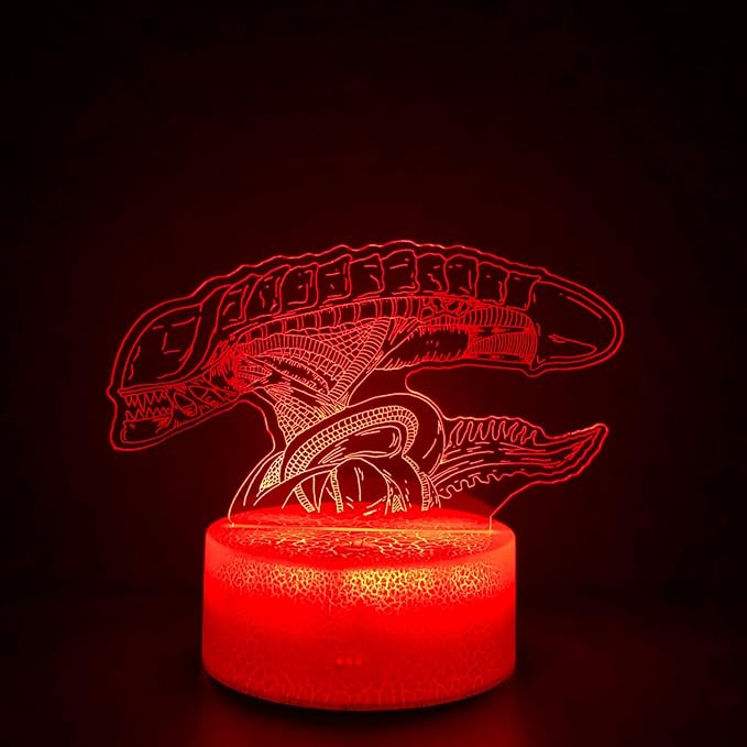 3D Alien Night Light, Monster Illusion Table Lamp with 16 Colors Remote Control Touch Lamp LED USB Night Light Desk Lamps Room Decorations Home Decor Holiday Birthday Light