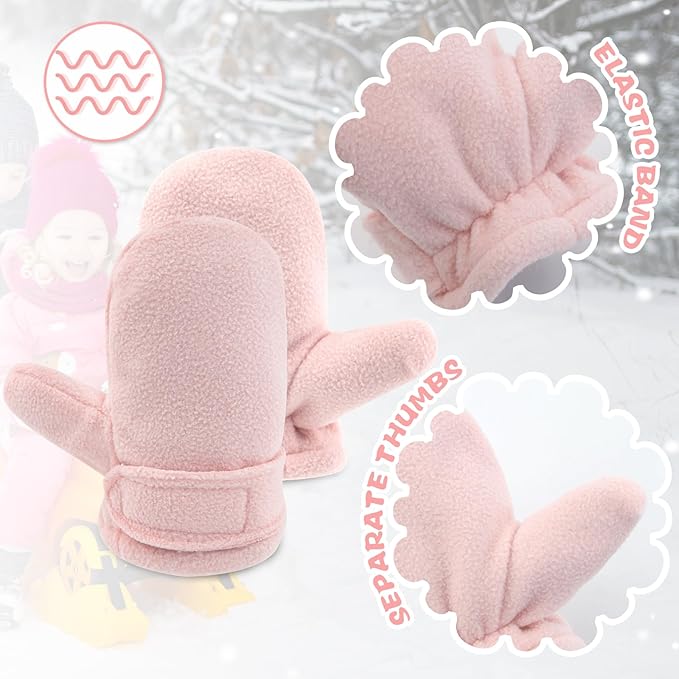 BAVST Baby Toddler Winter Mittens Girls Warm Fleece Lined Gloves Kids Sherpa Lined Mittens for Boys