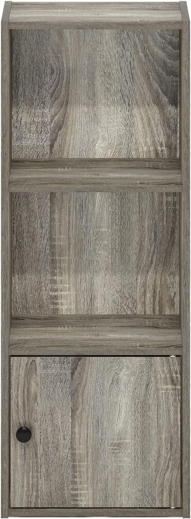 Furinno Luder Shelf Bookcase with 1 Door Storage Cabinet, French Oak