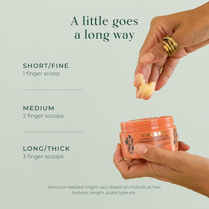 SHAZ & KIKS Ultra Hydrating Turmeric Shampoo | Sulfate-Free Shampoo for Dry, Itchy, Flaky Scalp | Deliver Deep Hydration with Turmeric & Kokum Butter, Travel Size