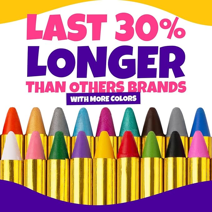 Blue Squid Face Paint Crayons for Kids - 42pcs XL Non-Toxic, Washable Body Paint Crayons - Our Face Painting Kit Makeup Sticks are Easy to Use, Safe for Sensitive Skin and Perfect for a Kids Party