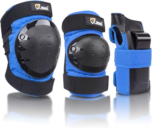 JBM Adult & Kids Knee Pads Elbow Pads and Wrist Guards for Inline Skating, Roller Skating, Skateboarding, Scootering