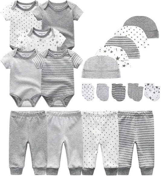 Kiddiezoom Unisex Baby Layette Essentials Giftset Clothing Set 19-Piece For Newborn Baby