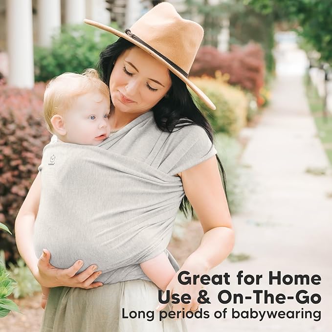 KeaBabies Baby Wrap Carrier - All in 1 Original Baby Carrier Newborn to Toddler Sling, Easy to Wear, Hands Free Bonding, Lightweight, Breathable Infant Wraps (Rhino Gray)