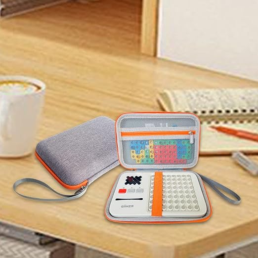 JCHPINE Hard Carrying Case for GiiKER Super Blocks Puzzle Game, Protective Storage Holder for GiiKER Brain Teaser Puzzles Interactive Handheld Game Console Accessories (Orange Case only)