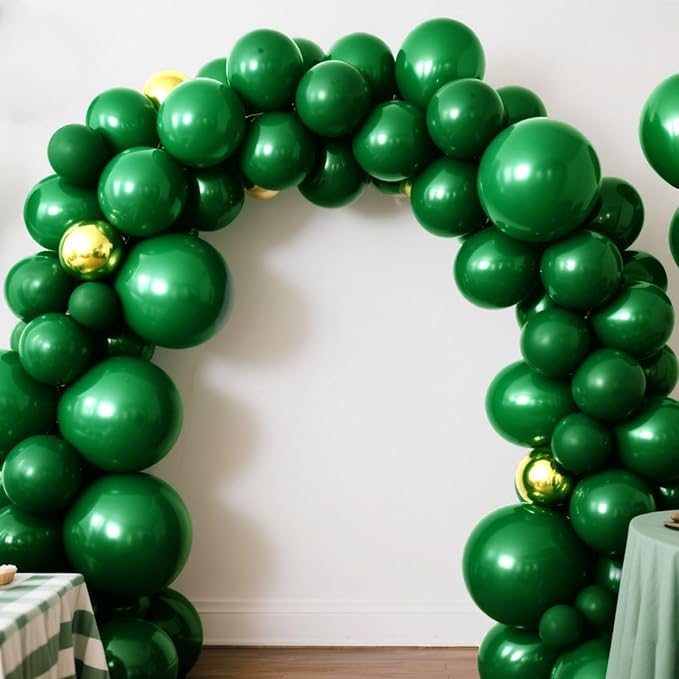 140pcs Night Green Round Balloons Different Sizes 18 12 10 5 Inch Latex Balloons for Arch Decoration Party Balloon Kit for Graduation Birthday Party Wedding Balloon Baby Shower Decoration