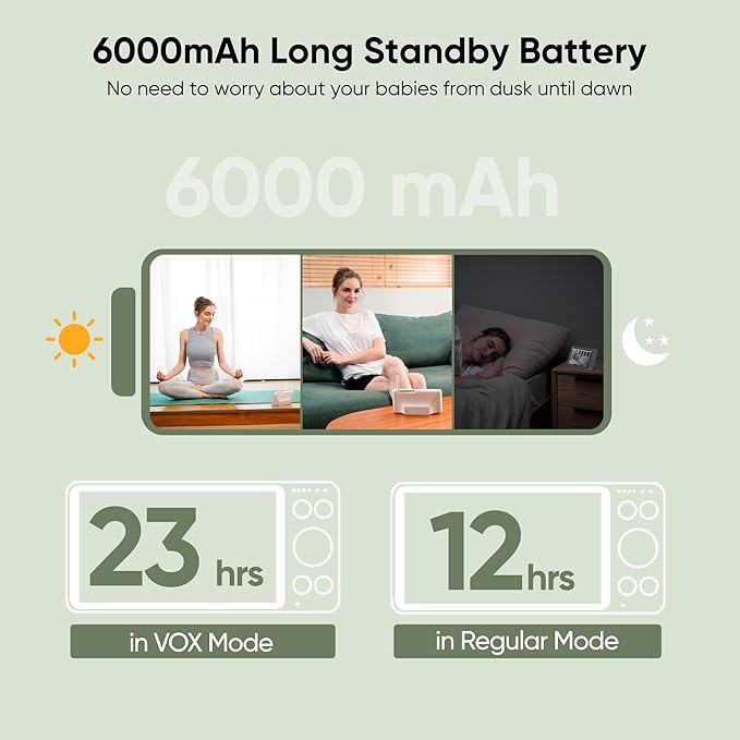 bonoch MegaView Baby Monitor with 2 Cameras, 7" 720P HD Split Screen Baby Monitor No WiFi, Video Monitor with Camera and Audio, 6000mAh, VOX Mode, 2 Way Audio, Remote PTZ, Night Vision