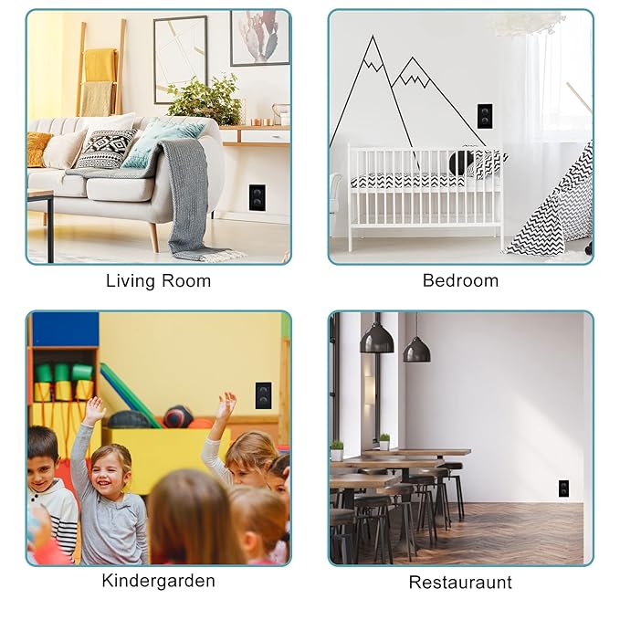 52 Pack Black Safety Outlet Covers Baby Proofing, Electrical Socket Outlet Plugs 3-Prong Child Proof for Kids House