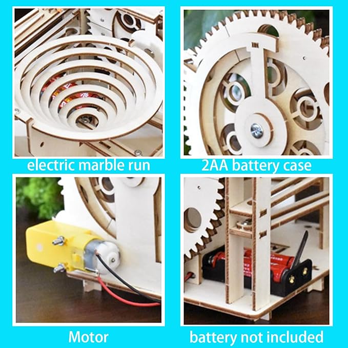 3D Puzzle Marble Run for Adults Stem Projects for Kids Wooden Engineering Puzzle Kit Science Project Kits Wood Mechanical Building Puzzles DIY Mode Kits