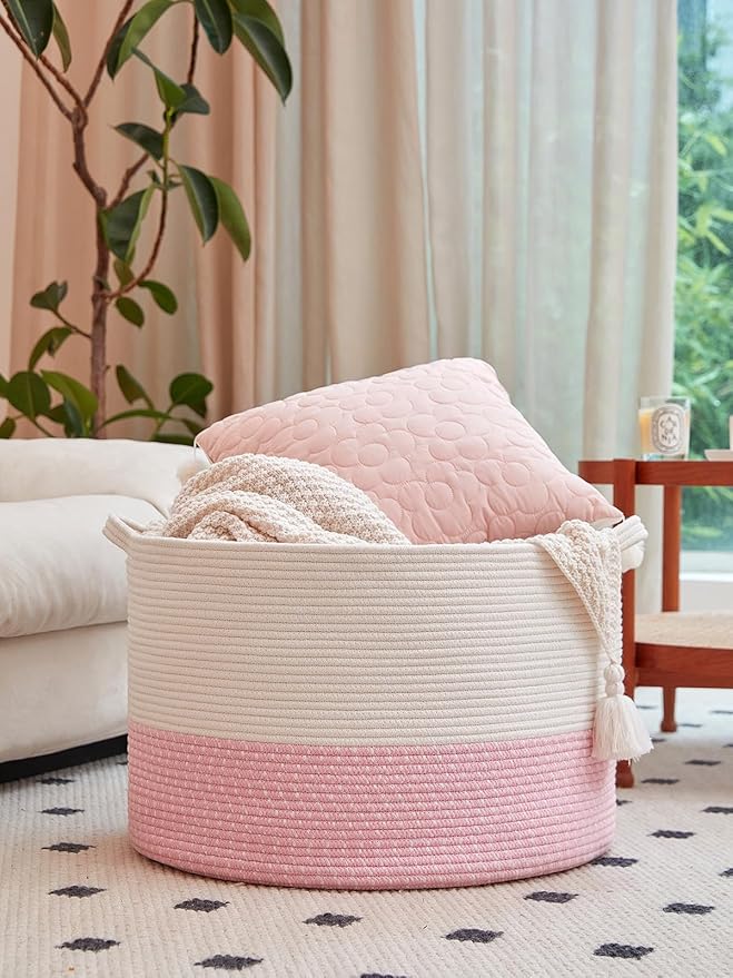 Extra Large Cotton Rope Basket 22" x 14"| Toy Basket