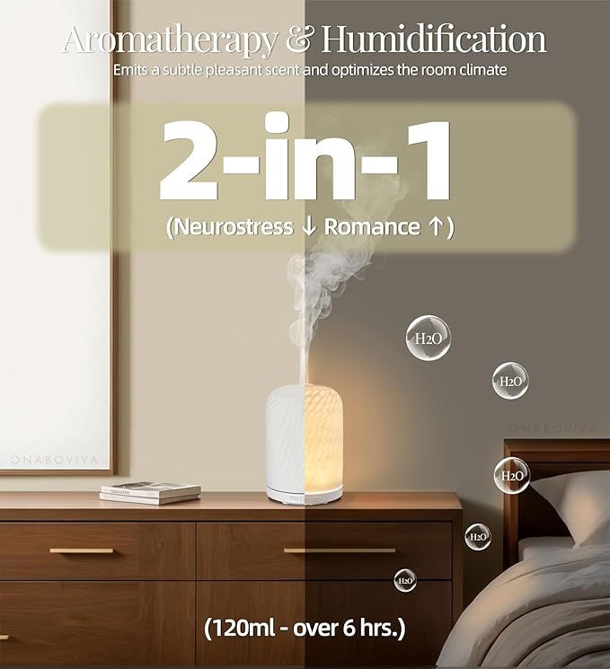 Aromatherapy Diffuser – Ultrasonic Essential Oil Diffuser, Health Night Light, Timer & Auto Shut-Off, BPA-Free, 120ml Diffusers for Home, Office, or Spa