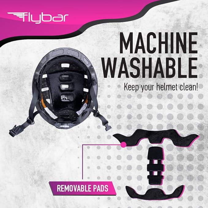 Flybar Kids Bike Helmet - Dual Certified Adjustable Dial, Lightweight Skateboard Helmet, Roller Skating, Pogo, Electric Scooter, Snowboard, Youth and Toddler Helmet, Boys & Girls 3-14