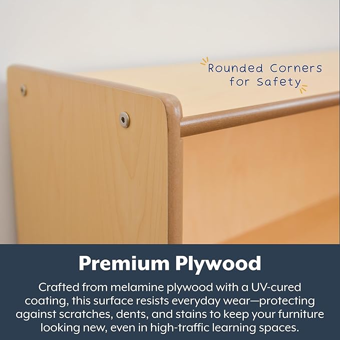 Angeles Value Line Preschool 2-Shelf Storage, Classroom Organization, Cubbies for Daycare, Assembly Required, 48" L x 12" W x 27" H