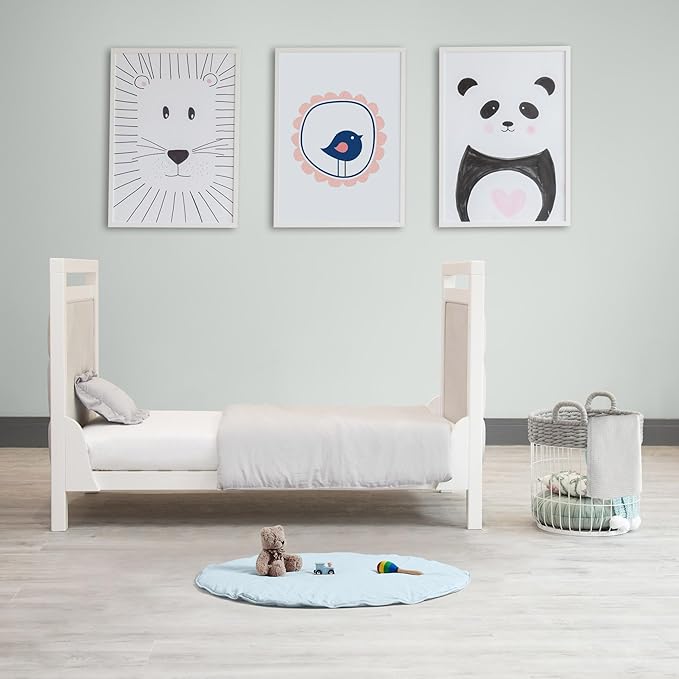 Byrd & Blume Round Baby Play Mat, Organic Cotton Soft Padded Nursery Floor Mat, Safe Hypoallergenic Baby Mat, Reversible, Foldable, Portable Infant Tummy Time Mat Fits Tents & Playpens (40"x40") Blue