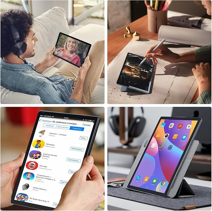 Android Tablet, 10.1 inch Tablets with 1280 * 800 IPS HD Touchscreen, Octa-Core Processor, 10(4+6) GB RAM 128GB ROM, 1TB TF Card Expandable, 5G/2.4G WiFi, BT 5.0,Dual Camera, Google Tablet