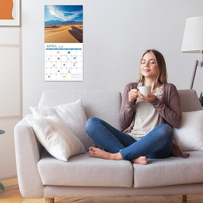 Gannyfer Calendar 2025-2026, 18 Months National Parks Wall Calendar 2025-2026, Large Wall Calendars 12" x 24" Opened, Perfect as Gifts for Friends, Family