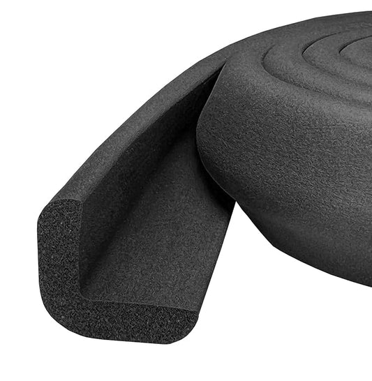 Kidkusion Baby Proof Edge Guards for Safety | Made in The USA | 24 Feet | Black | Edge Protectors for Furniture, Tables, Fireplaces | Heavy Duty Tape Included