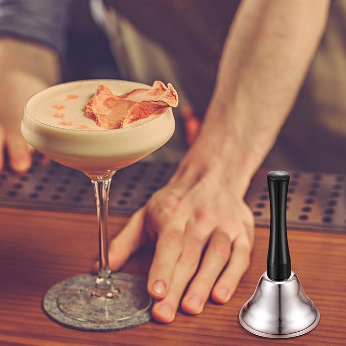 Boao 12 Pieces Metal Hand Bells Music Service Hand Bells Musical Instruments Percussion for Christmas Party Supplies(Silver)