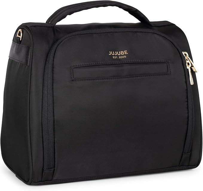 JuJuBe New Insulated Bottle Bag, Breastmilk Storage Bag for Baby Bottles, Travel Insulated Waterproof Lunch Bag or Cooler Bag for Nursing, Milk, Food, Baby Formula, Snacks, Black, Mothers Day Gift