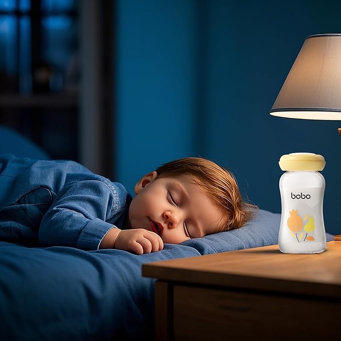 YOHKOH Breast Milk Storage Bottles - Wide Neck Glass Breastmilk Storage Bottles with Lids, BPA-Free (Yellow, 5.4oz (Pack of 4))