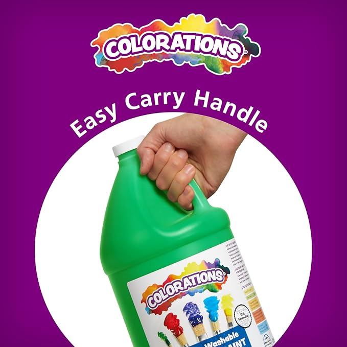 Colorations Paraben-Free Washable Tempera Paint for Kids - 1 Gallon Value Size. Vibrant Turquoise. Non-Toxic and Made in The USA