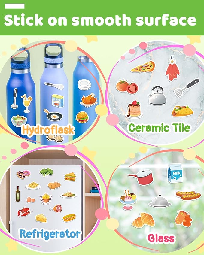 Benresive Reusable Sticker Book for Toddlers 2-4 Years, Fun Travel Stickers for Kids, Waterproof Sticker Books for Toddlers 1-3, Crafts Activities for Todddlers 1-3 2-4 3-5 - Kitchen