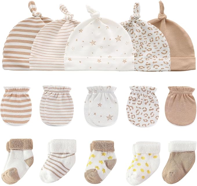 Baby Hats Mittens and Socks Set Cotton Newborn Hat Beanie Soft Infant Girls Boys Caps Gloves 0-6 month