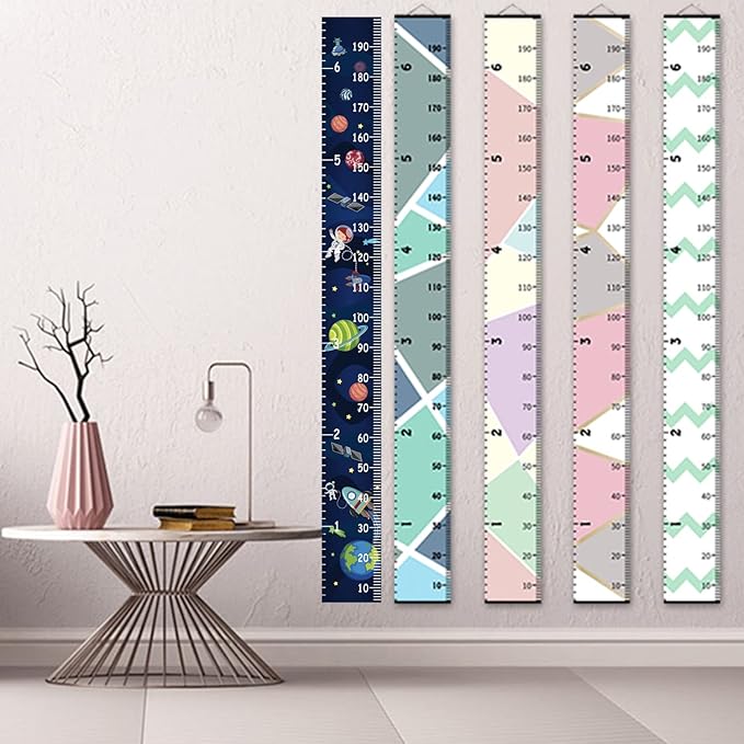 Growth Chart Wall Hanging, Portable Kids Wall Ruler Removable Height Measure Chart for Boys Girls Growth Ruler from Baby to Adult for Child's Room Decoration 79''7.9'' (Rainbow Unicorn)