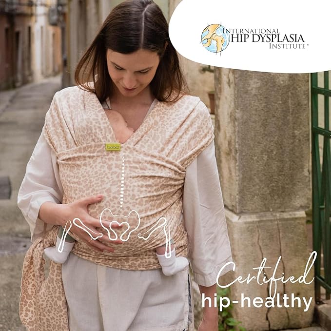 Boba Baby Wrap Carrier – Original Baby Sling Carrier for Newborns (7–35 lbs), Soft, Secure, Hands-Free & Ergonomic, Ideal for Comfortable Bonding, New Parents (Sand Leopard)