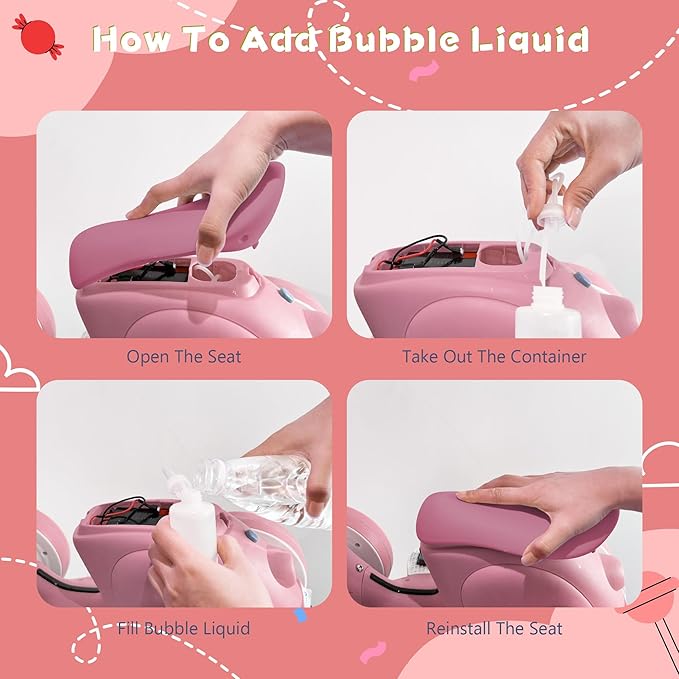 6V Electric Baby Balance Bike with Bubble Machine,4 in 1 Toddler Balance Bike w/Remote for 1 Year Old Boys Girls Kids Bubble Bike Ride on Toys w/Powered Motor,Music,LED Lights (Purple)