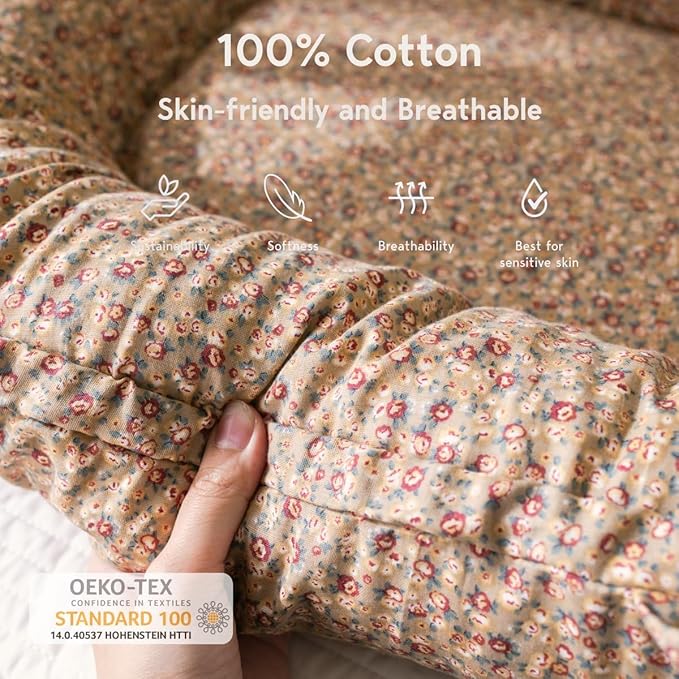 Infant Lounger, Baby Nest Cover for Baby Girls & Boys, Newborn Essentials for Baby 0-18+ Months, 100% Cotton Breathable (Brown Blossom_, Cotton_Muslin)
