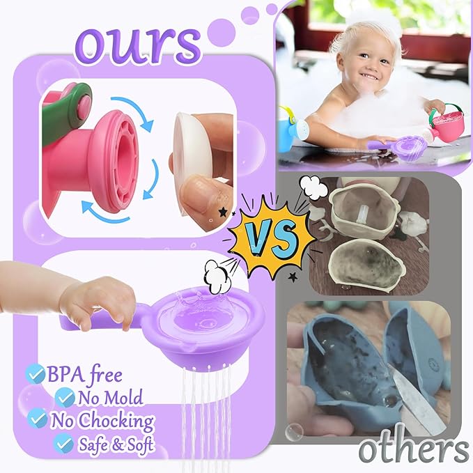 Baby Bath Toys for Kids Ages 1-3 3Pcs Toddler Bath Pool Toys for 1-3 2-4 Water Can Bathtub Pool Water Table Beach Toys Baby Gifts (Small Hand)